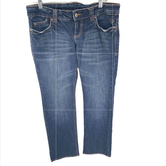 Harley Davidson blue jeans denim pants 10 long EUC bootcut low rise - Picture 1 of 16